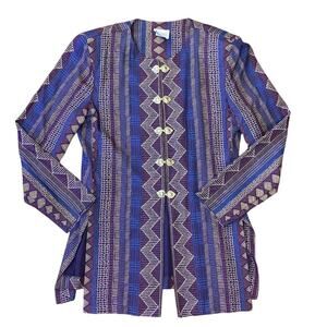 R&M Richards Blouse Snake Sz S Shoulder Pads Purple Rain Funky Ren Faire Cosplay